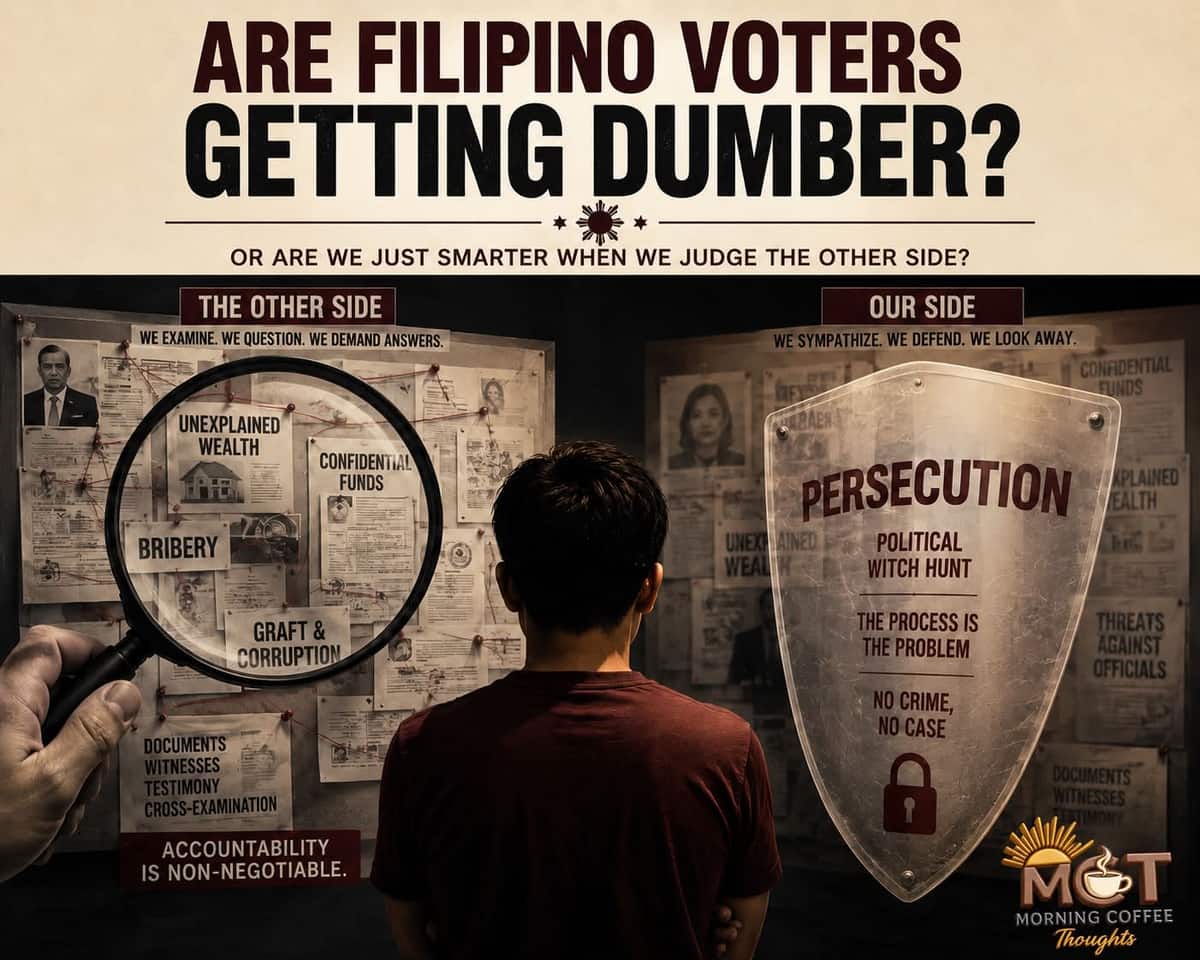 ARE FILIPINO VOTERS GETTING DUMBER? — original Morning Coffee Thoughts cover image.