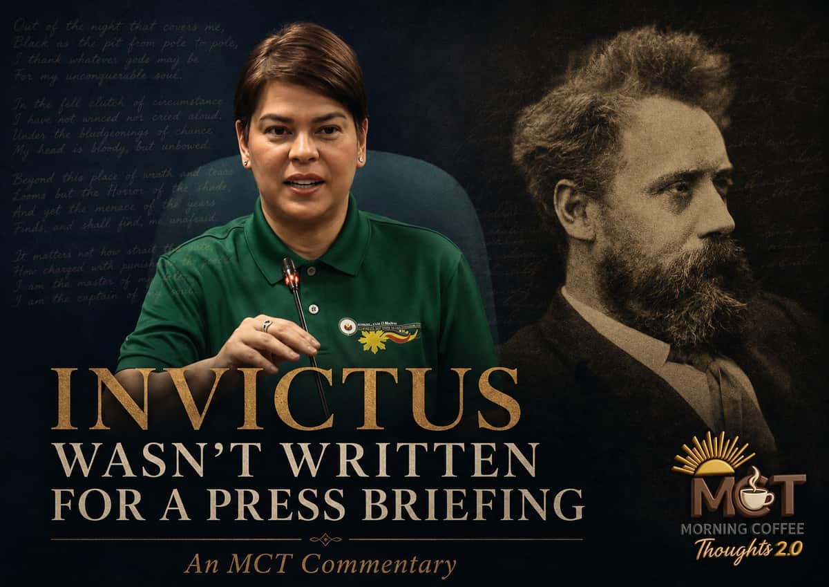 INVICTUS WASN'T WRITTEN FOR A PRESS BRIEFING — original Morning Coffee Thoughts cover image.