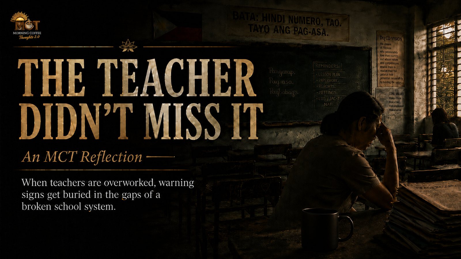 Cover image for THE TACLOBAN SCHOOL SHOOTING: OVERWORKED TEACHERS, ABSENT HOMES, AND A SYSTEM RUNNING ON EMPTY
