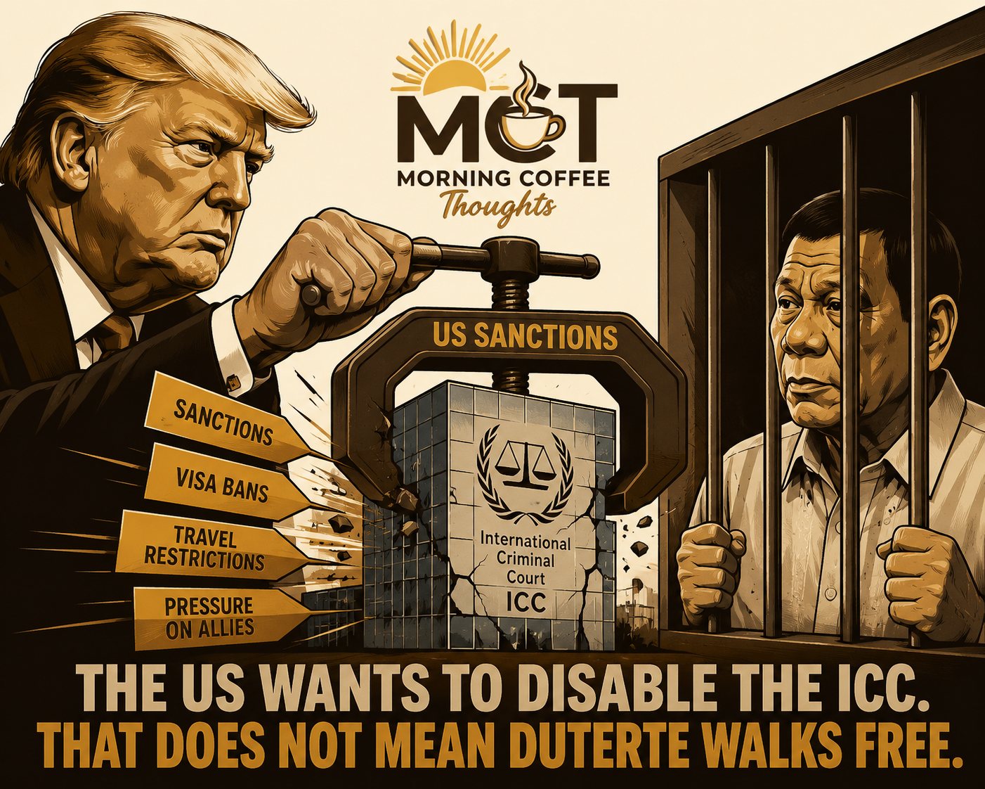 Cover image for THE US WANTS TO DISABLE THE ICC. THAT DOES NOT MEAN DUTERTE WALKS FREE.